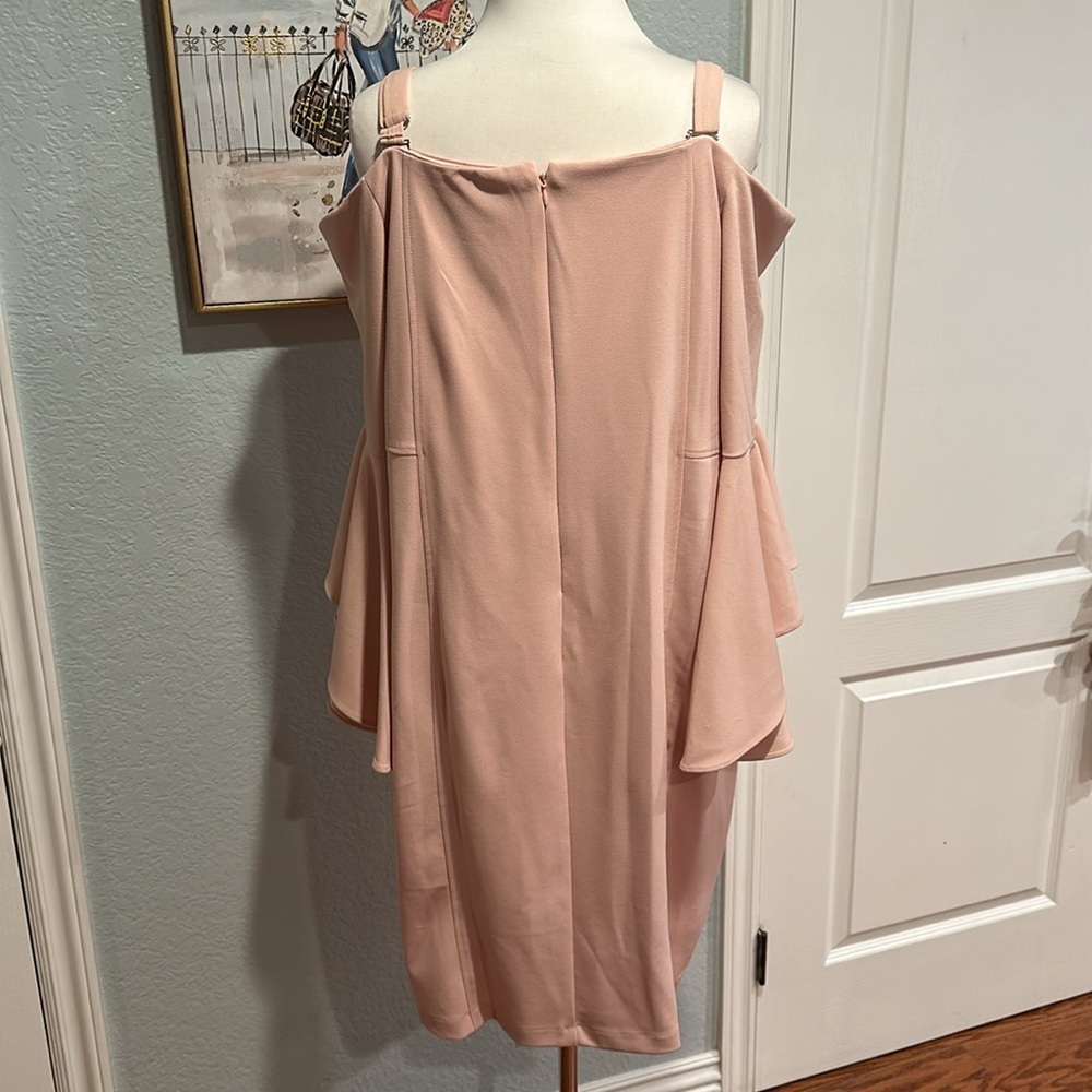 R&M Richards • Blush Cold Shoulder Ruffle Dress • Sz 18W • NWT! - Picture 6 of 11